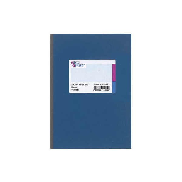4014149112896 - Geschäftsbuch 86-16172 blau A6 liniert 70g 96 Blatt   192 Seiten 4014149112896 König und Ebhardt