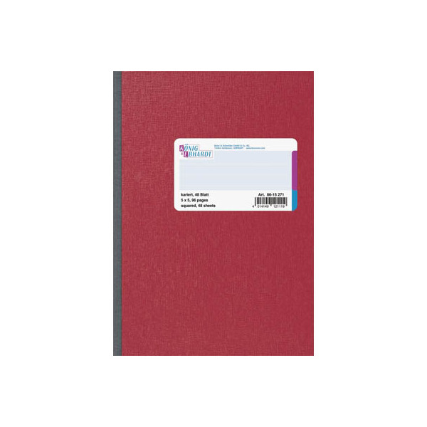 4014149121119 - Geschäftsbuch 86-15271 rot A5 kariert 70g 48 Blatt   96 Seiten 4014149121119 König und Ebhardt