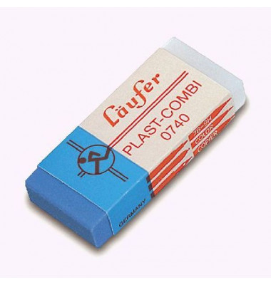 Radierer f. Bleistift/Farbstift/Tinte blau/we 55x19x8,5mm Kunst. Radierer f. Bleistift/Farbstift/Tinte blau/we 55x19x8,5mm Kunst.