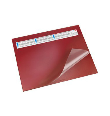 Schreibunterlage Durella DS 44654 mit Kalenderstreifen rot 65x52cm Kunststoff