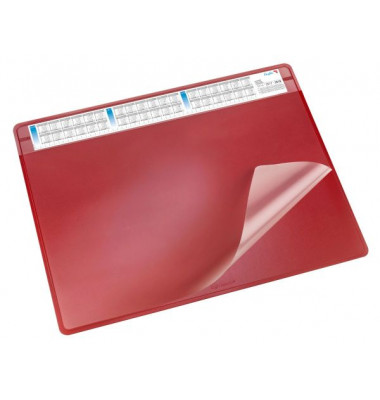 Schreibunterlage Durella mit Sichtfolie rot 50 x 65cm Kunststoff