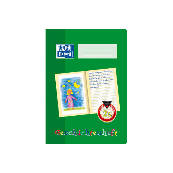 4006144936492 - Geschichtenheft 100050092 Lineatur 2G   Schreiblern-Lineatur A4  90g grün 16 Blatt   32 Seiten 4006144936492 Oxford