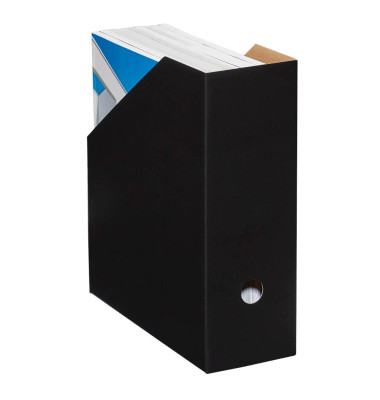 Stehsammler Color 100420031, A4, schwarz, Karton, 105mm