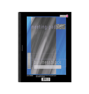 Collegeblock 100555411 Business Office Notes, kariert / kariert, A4+, 80g, schwarz, 100 Blatt