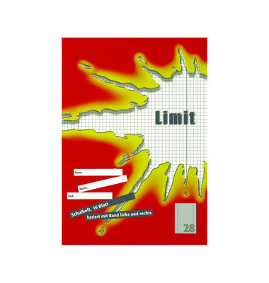 Schulheft Limit A4 Lineatur 28 kariert mit Doppelrand weiß 16 Blatt Schulheft Limit A4 Lineatur 28 kariert mit Doppelrand weiß 16 Blatt