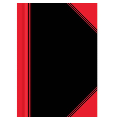 Chinakladde 100302822, Chinakladde, schwarz/rot, A7, kariert, 70g, 96 Blatt / 192 Seiten