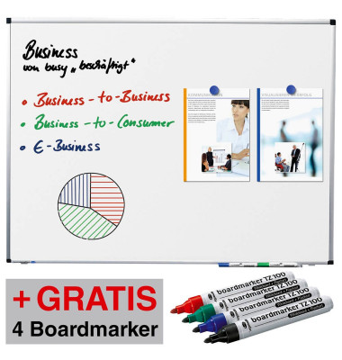 Whiteboard Premium 150 x 100cm lackiert Aluminiumrahmen