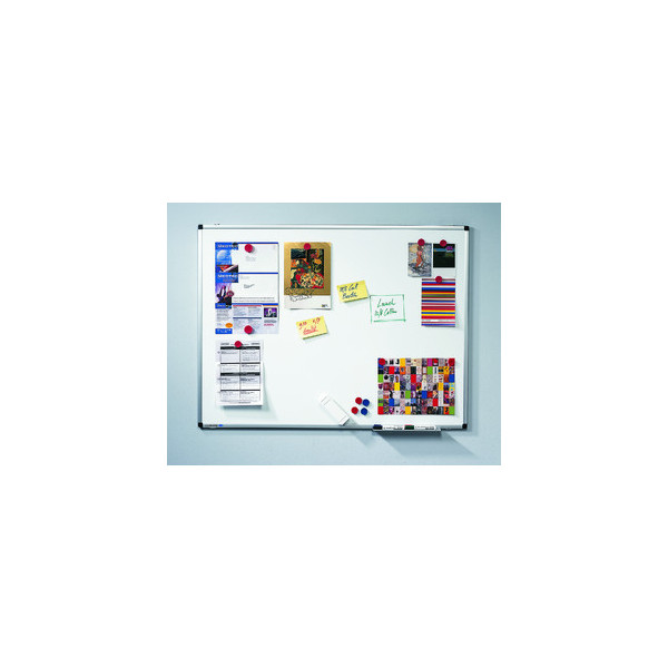 8713797099776 - Whiteboard PREMIUM Hoch- Querformat Stahl weiß lackiert + Aluminiumrahmen magnethaftend Ablageschale + Zubehör B 1800 x H 1200 mm