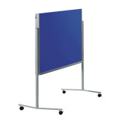 Moderationstafel Premium 7-205400, 120x150cm, Filz + Filz (beidseitig), pinnbar, klappbar, mit Rollen, marineblau + marieneblau