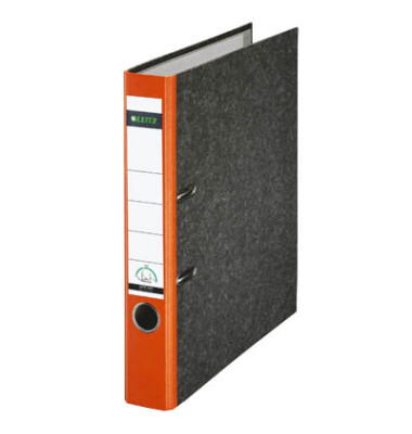 Ordner 1050 1050-50-45, A4 52mm schmal Karton schwarz/orange