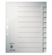 Kartonregister 1221-00-85, 10-teilig blanko, A4+, 100 g/m², graue Taben, 10-teilig