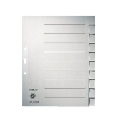 Kartonregister 1221-00-85, 10-teilig blanko, A4+, 100 g/m², graue Taben, 10-teilig