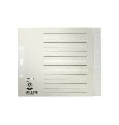 Kartonregister 1224-00-85, 15-teilig blanko, A4+ halbe Höhe, 100 g/m², graue Taben, 5-teilig