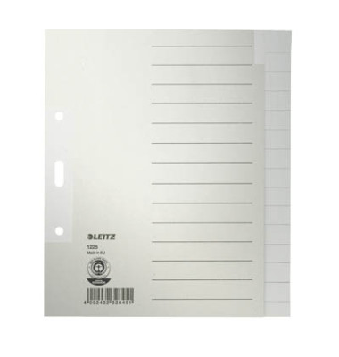 Kartonregister 1225 1225-00-85, 15-teilig blanko, A5+, 100 g/m², graue Taben, 15-teilig