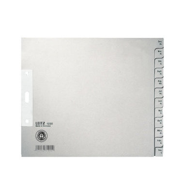 Kartonregister 1230-00-85 Dezember-Januar A4+ halbe Höhe 100g graue Taben 12-teilig Kartonregister 1230-00-85 Dezember-Januar A4+ halbe Höhe 100g graue Taben 12-teilig