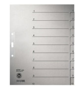 Kartonregister 1232-00-85, 1 bis 10, A4+, 100 g/m&sup2;, graue Taben, 10-teilig