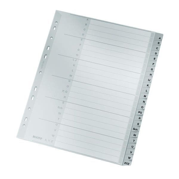 Leitz Kunststoffregister 1261-00-85, A bis Z, A4+, 120µm, graue Taben, 24-teilig + Deckblatt 4002432341504 Leitz