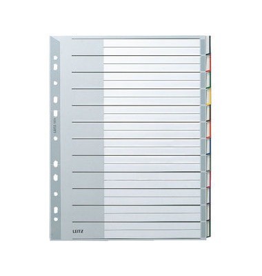 Kunststoffregister 1273-00-00, 12-teilig blanko, A4+ Extra, 120µm, farbige Fenstertaben, 12-teilig
