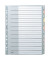 Kunststoffregister 1273-00-00, 12-teilig blanko, A4+ Extra, 120µm, farbige Fenstertaben, 12-teilig