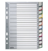 Kunststoffregister 1275-00-00 blanko A5 0,12mm farbige Fenstertabe zum wechseln 12-teilig