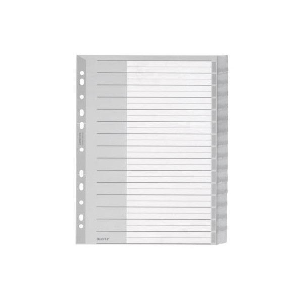 10 Stück Leitz Kunststoffregister 1276 12760000, 15-teilig blanko, A4+, 120µm, farbige Fenstertaben, 15-teilig 4002432301775 Leitz