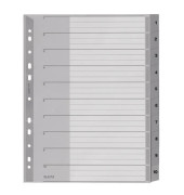 Kunststoffregister 1280-00-00, 1 bis 10, A4+, 120&micro;m, graue Taben, 10-teilig