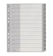 Kunststoffregister 1282-00-00, 1 bis 12, A4+, 120&micro;m, graue Taben, 12-teilig