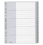 Kunststoffregister 1284-00-00, 1 bis 20, A4+, graue Taben, 20-teilig