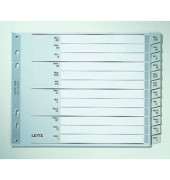 Kunststoffregister 1288-00-85, Dez bis Jan, A4 halbe Höhe, graue Taben, 12-teilig