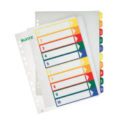 Kunststoffregister 1293-00-00 1-10 A4+ 0,3mm farbige Taben 10-teilig