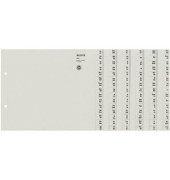 Kartonregister 1312-00-85, A bis Z, A4 halbe H&ouml;he, 100 g/m&sup2;, graue Taben, 12 x 15-teilig
