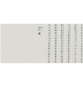 Kartonregister 1324-00-85, A bis Z, A4 halbe Höhe, 100 g/m², graue Taben, 24 x 15-teilig