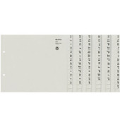 Kartonregister 1336-00-85, A bis Z, A4 halbe H&ouml;he, 100 g/m&sup2;, graue Taben, 36 x 15-teilig