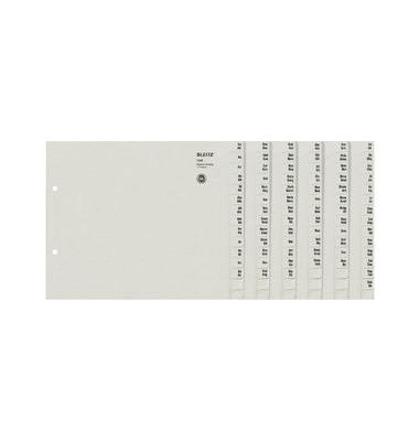Kartonregister 1336-00-85 A-Z A4 halbe Höhe 100g graue Taben für 36 Ordner 20-teilig