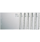 Kartonregister 1350-00-85, A bis Z, A4 halbe H&ouml;he, 100 g/m&sup2;, graue Taben, 50 x 12-teilig