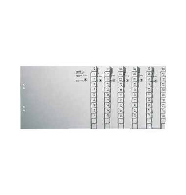 Kartonregister 1350-00-85 A-Z A4 halbe Höhe 100g graue Taben für 50 Ordner 20-teilig