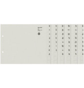 Kartonregister 1351-00-85, A bis Z, A4 halbe Höhe, 100 g/m², graue Taben, 75 x 10-teilig