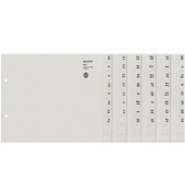 Kartonregister 1351-00-85 A-Z A4 halbe Höhe 100g graue Taben für 75 Ordner 20-teilig