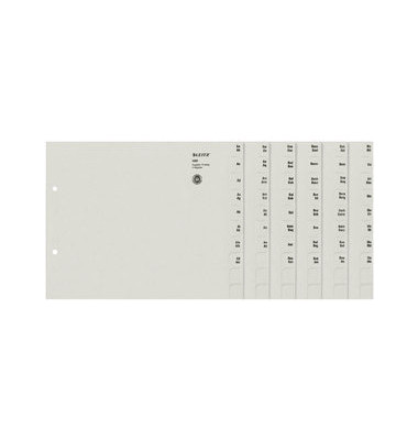 Kartonregister 1351-00-85 A-Z A4 halbe Höhe 100g graue Taben für 75 Ordner 20-teilig