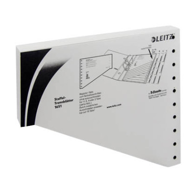 Staffel-Trennblätter 1651 1651-00-85 A4 grau 200g 