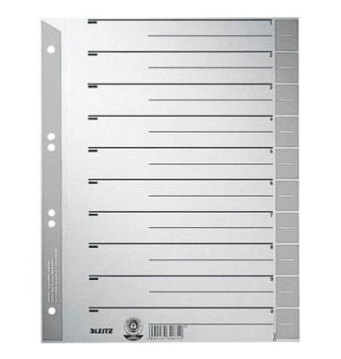 Trennblätter 1652 1652-00-85 A4 grau 230g Karton