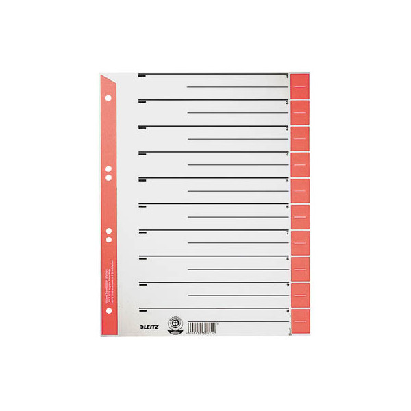 Leitz Trennblätter 1652 1652-00-25 A4 grau/rot 230g Karton 4002432328659 Leitz 100 Stück