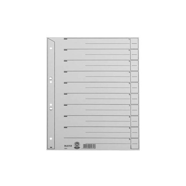 4002432328758 - AKTION LEITZ Trennblätter 1654 DIN A4 1-0 grau 200 g qm 100 St mit Prämie nach Registrierung