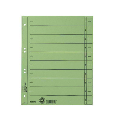 Trennblätter 1658 A4 grün 230g Karton 100 Blatt Recycling Trennblätter 1658 A4 grün 230g Karton 100 Blatt Recycling