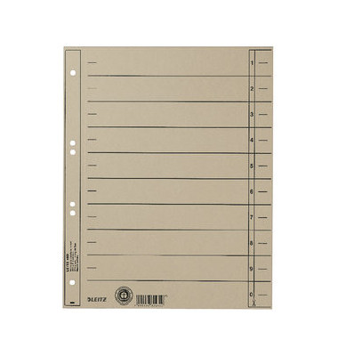 Trennblätter 1658 A4 grau 230g Karton 100 Blatt Recycling Trennblätter 1658 A4 grau 230g Karton 100 Blatt Recycling