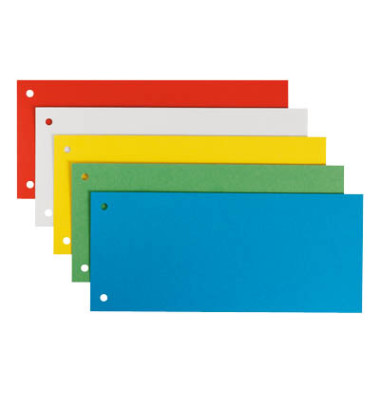 Trennstreifen 1679-60-99 Blanko-Trennstreifen farbig sortiert 180g gelocht 24x10,5cm