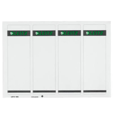 R&uuml;ckenschilder 1685-20-85, wei&szlig;/grau, breit/kurz, 61,5x192mm, selbstklebend, permanent 