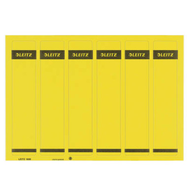 R&uuml;ckenschilder 1686-20-15, gelb, schmal/kurz, 39x192mm, selbstklebend, permanent 