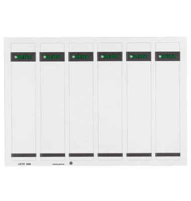 R&uuml;ckenschilder 1686-20-85, wei&szlig;, schmal/kurz, 39x192mm, selbstklebend, permanent 