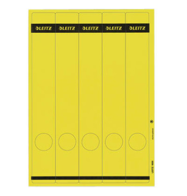R&uuml;ckenschilder 1688-00-15, gelb, schmal/lang, 39x285mm, selbstklebend, permanent 